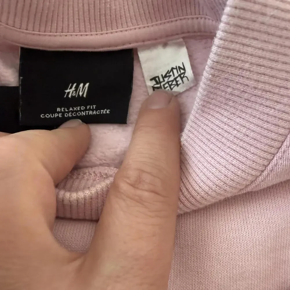 H&M Justin Bieber Crewneck Sweatshirt Pink Changes Tour Graphic Size S